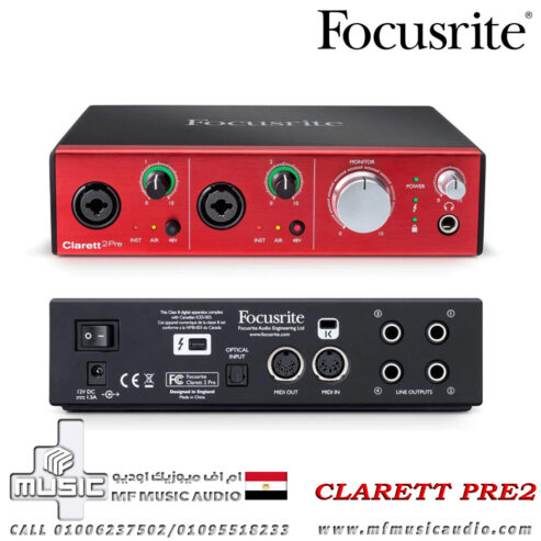 كارت صوت فوكاس رايت كلاريت 2 برى Focusrite Clarett 2Pre USB 10×4 USB Type-C Audio/MIDI Interface