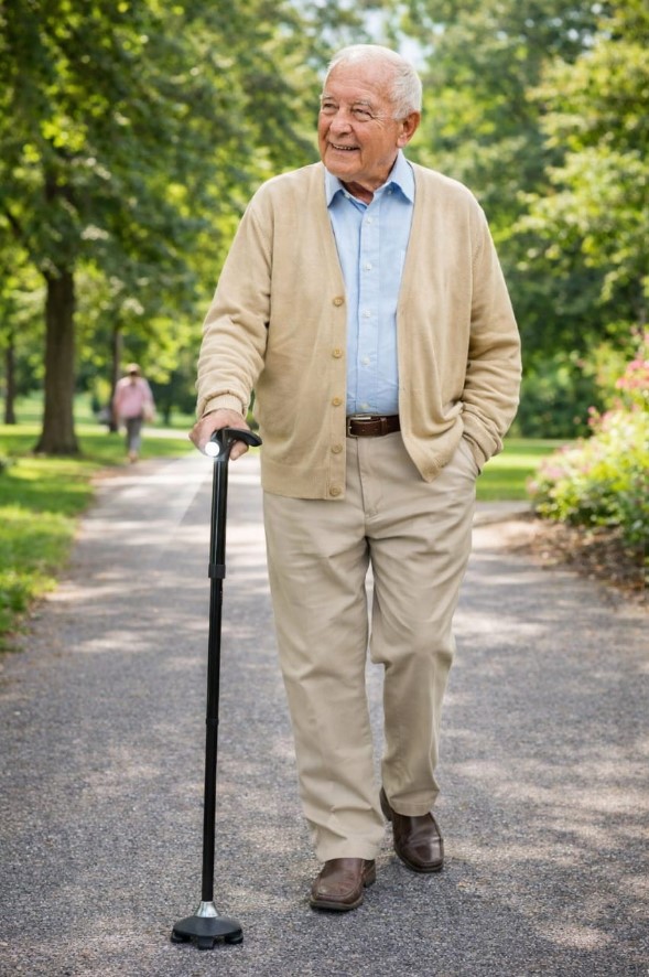 خطوة ورا خطوة بثقة أكبر مع سنادة Trusty Cane متعددة المزايا