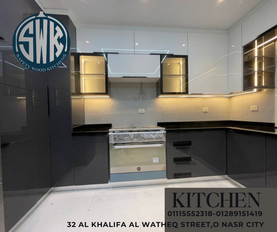أحدث تصميمات المطابخ المفتوحة SAFETY WOOD للمطابخ والدريسنج روم 📞01289151419 -01115552318